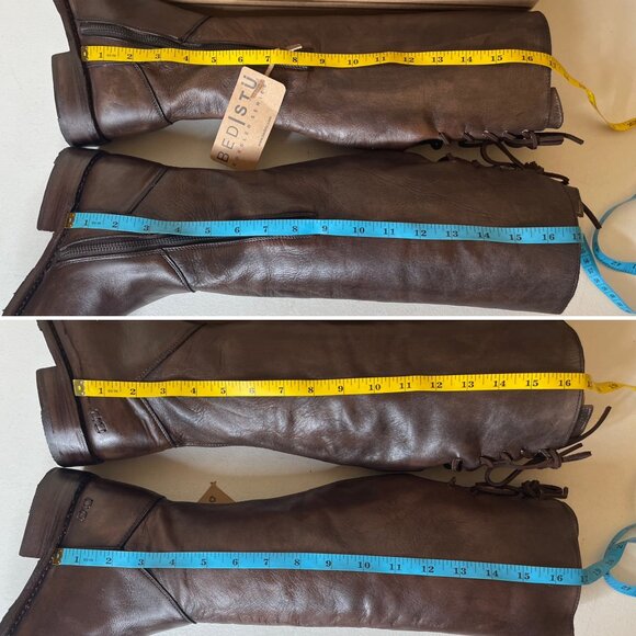 BED STU Manchester Distressed Brown Leather Tall Riding Boots BedStu Size 6.5 - Picture 13 of 16